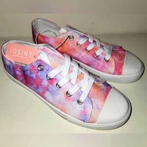 Womens Colorful Low Top Canvas Sneakers, Rubber, LaceUp, Non-Slip OutSole Shoe